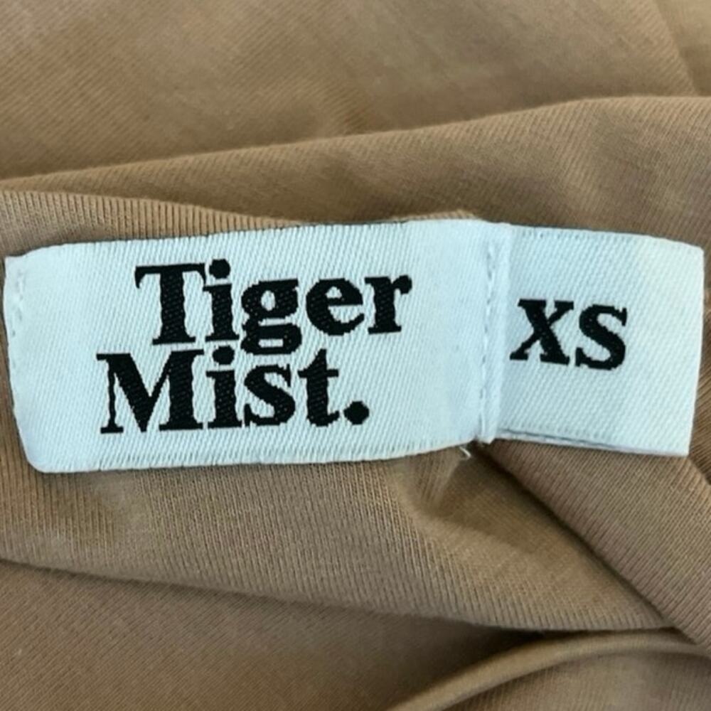 Tiger Mist Tan Brown Crew Neck Crisscross Back Strap One Piece Bodysuit Size XS - Picture 3 of 4